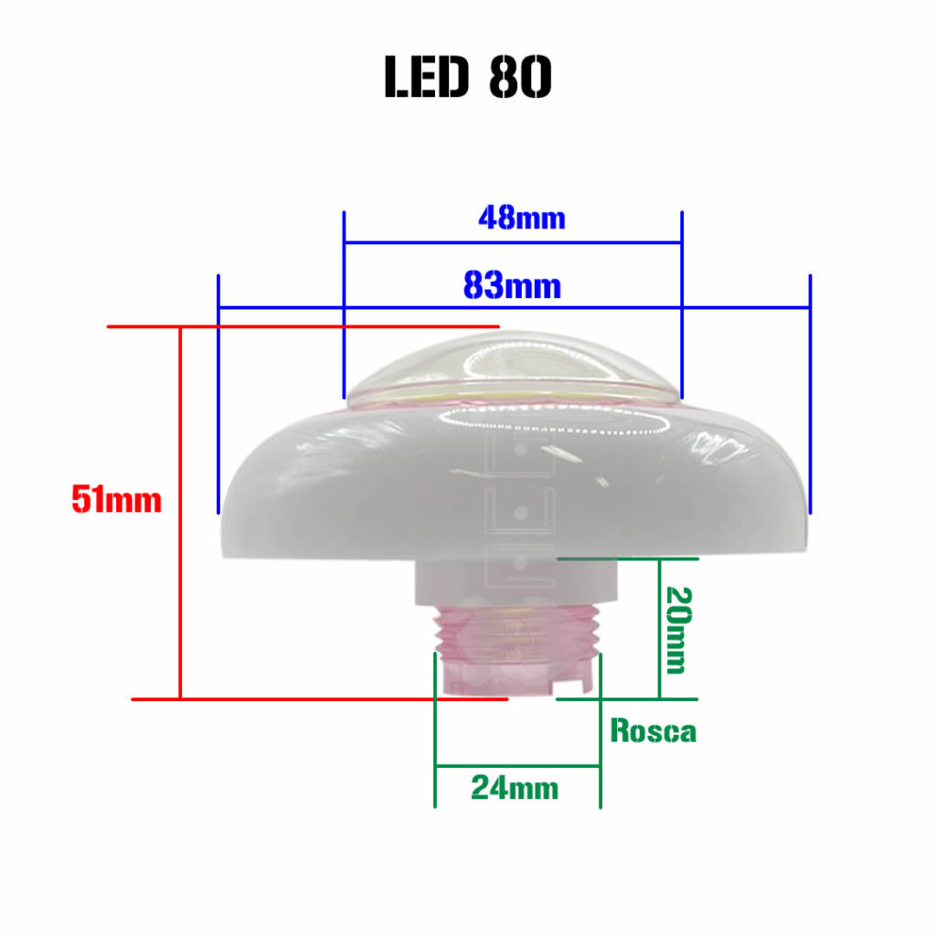 Botão LED multicolorido 80 – Aegir